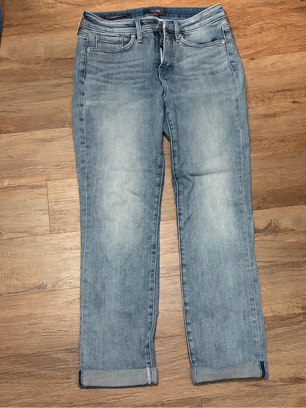 NYDJ Women's Light Blue Relaxed Straight crop jeans